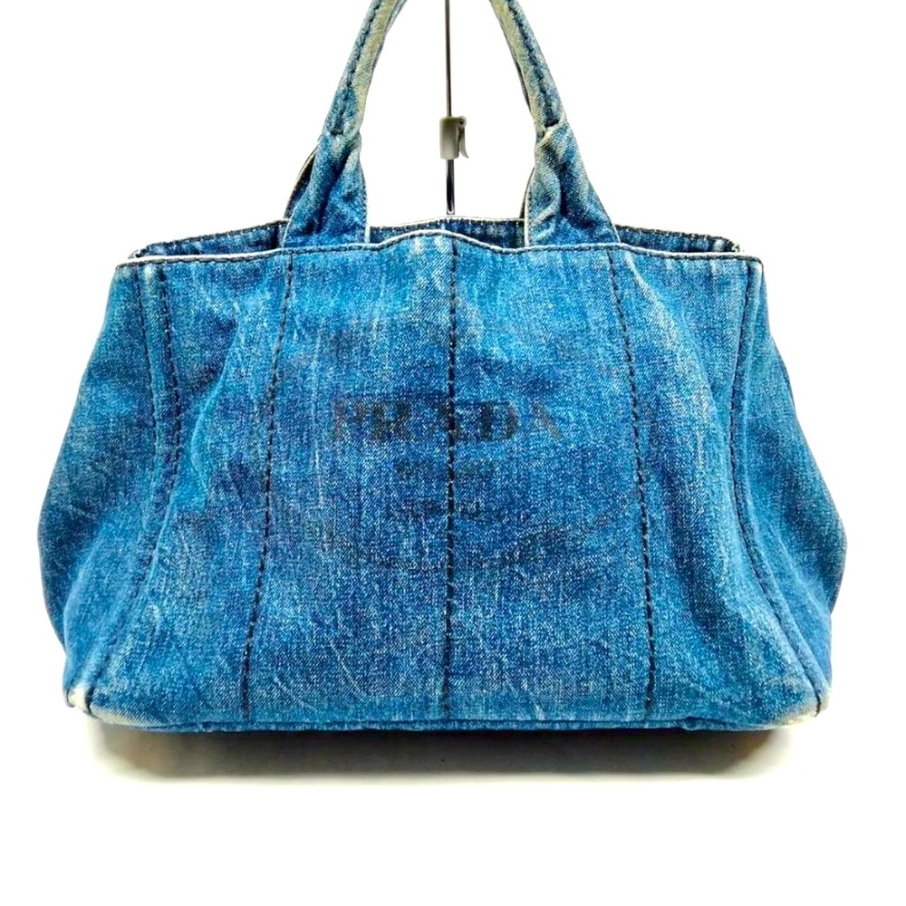 Prada Canapa Denim Tote Bag Blue💙💙💙EUC